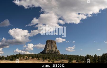 Devils Tower nel Wyoming, USA. Foto Stock