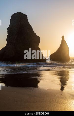 Bella costa dell'Oregon a Bandon, Oregon Foto Stock