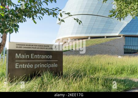 6 2022 agosto - Winnipeg Manitoba Canada - il museo del complesso dei diritti umani Foto Stock