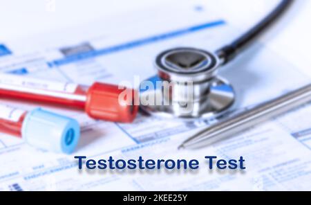 Test di testosterone, immagine concettuale Foto Stock