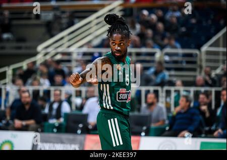 Atene, Grecia. 11th Nov 2022. 5 PARIGI LEE di Panathinaikos durante l'Eurolega, Round 7, incontro tra Panathinaikos Atene e Cazoo Baskonia allo stadio OAKA il 11 novembre 2022 ad Atene, Grecia. Credit: Independent Photo Agency/Alamy Live News Foto Stock