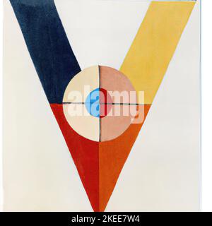 Le lettere V e o in un pezzo di stile "Klint AF" ispirato a Hilma AF Klint Foto Stock