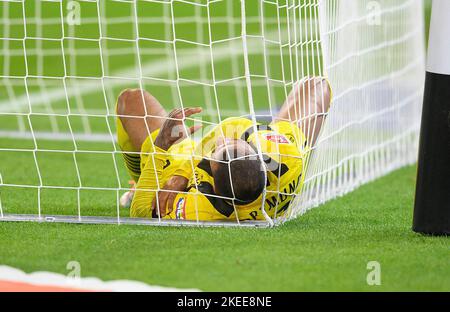 Donyell MALEN (DO) sul terreno, deluso, calcio 1st Bundesliga, 15th matchday, Borussia Monchengladbach (MG) - Borussia Dortmund (DO), il 11th novembre 2022 a Borussia Monchengladbach/Germania. Le normative #DFL vietano qualsiasi uso di fotografie come sequenze di immagini e/o quasi-video # Foto Stock