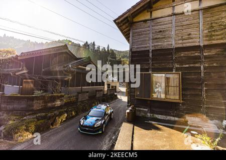 Nagoya, Giappone. 12th Nov 2022. 32 ANEAR Luke (aus), SARANDIS Andrew (aus), Ford Fiesta Mk II, azione durante il Rally Giappone 2022, 13th° round del WRC World Rally Car Championship 2022, dal 10 al 13 novembre 2022 a Nagoya, Giappone - Foto: Nikos Katikis/DPPI/LiveMedia Credit: Independent Photo Agency/Alamy Live News Foto Stock