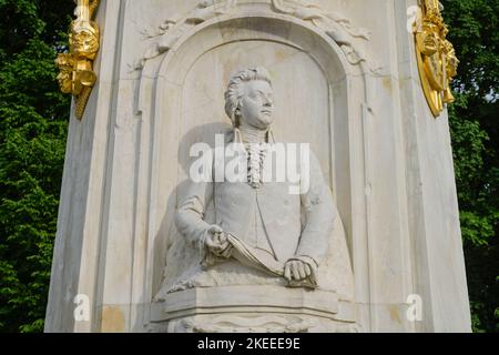 Wolfgang Amadeus Mozart, Beethoven-Haydn-Mozart-Denkmal, Tiergarten, Berlino, Germania Foto Stock