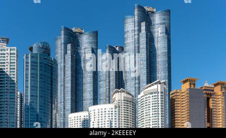 Paesaggio urbano della città metropolitana di Busan in Corea del Sud il 19 ottobre 2022 Foto Stock