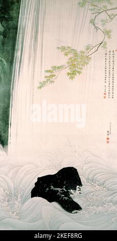 Maruyama Okyo, Green Maple and Waterfall, 1787, Suntory Museum of Art, Osaka, Giappone. Foto Stock