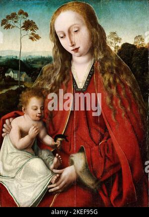 Maestro della Maddalena Mansi, Madonna col Bambino, circa 1501-1533, olio su tavola, Museo Saragozza, Zaragoza, Spagna Foto Stock