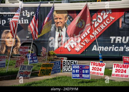 Elezioni americane - espressioni alla 'Trump Town' Boonesmill, Virginia Foto Stock