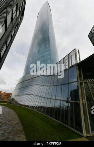 Torre Iberdrola a Bilbao città di Bizkaia provincia del Paese Basco Comunità autonoma di Spagna, Europa Foto Stock