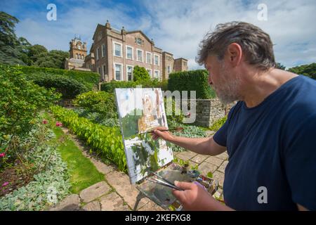 Foto di Jim Wileman - artisti russi hanno visitato Hestercombe come parte del loro viaggio a Somerset per dipingere in aria pura come parte del Somerset Art Weeks Fes Foto Stock