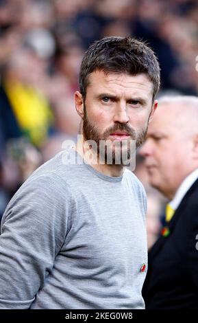 Norwich, Regno Unito. 12th Nov 2022. Michael Carrick, manager di Middlesbrough, durante la partita del campionato Sky Bet tra Norwich City e Middlesbrough a Carrow Road il 12th 2022 novembre a Norwich, Inghilterra. (Foto di Mick Kearns/phcimages.com) Credit: PHC Images/Alamy Live News Foto Stock