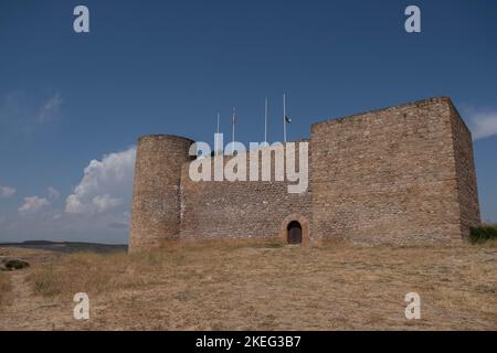 Uno scatto panoramico del Castello di Medinaceli a Medinaceli, Spagna nella provincia di Soria Foto Stock