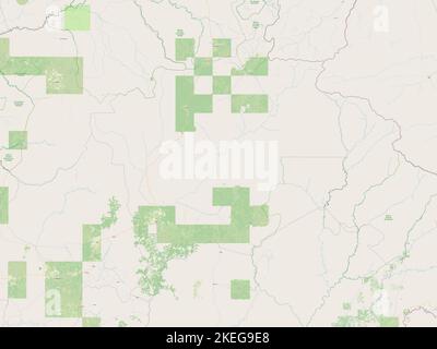 Haute-Kotto, prefettura della Repubblica Centrafricana. Aprire la mappa stradale Foto Stock