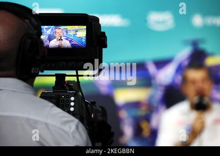 La FIA presse conference con Guenther Steiner (ITA) Haas F1 Team Prinicial, ritratto durante la Formula 1 Heineken Grande Premio de SÃ€o Paulo 2022, Gran Premio di San Paolo 2022, 21st° round del Campionato del mondo FIA di Formula uno 2022 dal 11 al 13 novembre 2022 sul circuito di Interlagos, A San Paolo, Brasile - Foto: DPPI/DPPI/LiveMedia Foto Stock