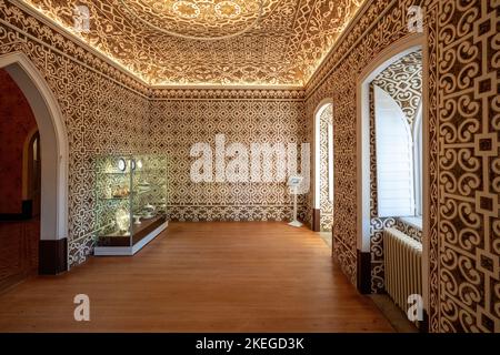 Sala da pranzo della contessa di Edla a pena Palace Park - Sintra, Portogallo Foto Stock