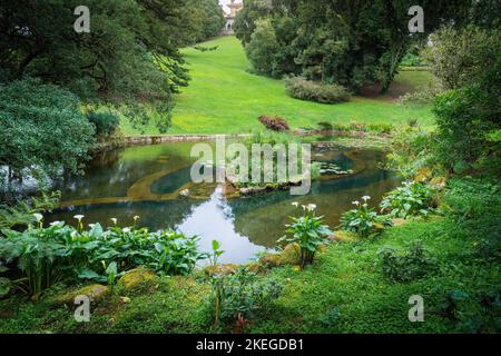 Lago ornamentale al Parco e Palazzo di Monserrate - Sintra, Portogallo Foto Stock