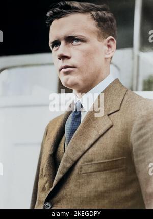 Charles Lindbergh ritratto 1923 - Bains News Servizio foto - colorato Foto Stock