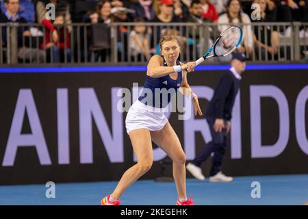 Glasgow, Scozia 12th novembre 2022. Storm Sanders e Samantha Stosur dell'Australia hanno battuto Alicia Barnett e Olivia Nicholls del Team GB per raggiungere il Foto Stock