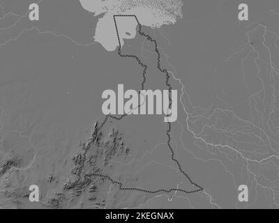 Extreme-Nord, regione del Camerun. Mappa altimetrica bilivello con laghi e fiumi Foto Stock