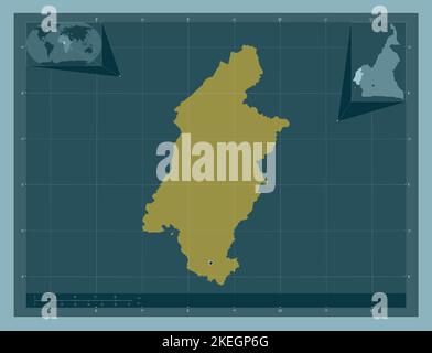 Sud-Ouest, regione del Camerun. Forma a tinta unita. Mappe delle posizioni ausiliarie degli angoli Foto Stock