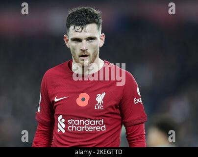 Anfield, Liverpool, Merseyside, Regno Unito. 12th Nov 2022. Premiership football, Liverpool contro Southampton; Andy Robertson di Liverpool Credit: Action Plus Sports/Alamy Live News Foto Stock