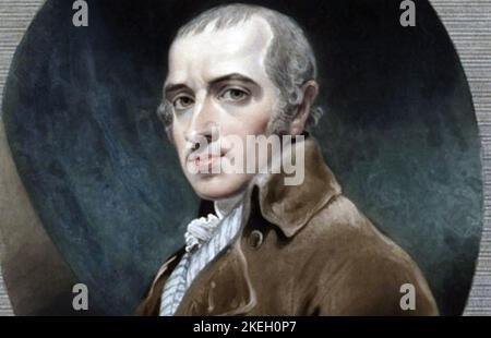 JAMES GILRAY (1756-1815) cartoonista inglese da un mezzotinta del 1819 Foto Stock