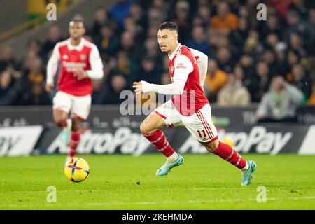 Molineux, Wolverhampton sabato 12th novembre 2022. Gabriel Martinelli dell'Arsenale durante l'incontro della Premier League tra Wolverhampton Wanderers e Arsenal a Molineux, Wolverhampton, sabato 12th novembre 2022. (Credit: Gustavo Pantano | MI News) Credit: MI News & Sport /Alamy Live News Foto Stock