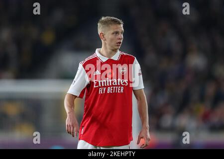 Wolverhampton, Regno Unito. 12th Nov 2022. Oleksandr Zinchenko #35 dell'Arsenal durante la partita della Premier League Wolverhampton Wanderers vs Arsenal a Molineux, Wolverhampton, Regno Unito, 12th novembre 2022 (Foto di Gareth Evans/News Images) Credit: News Images LTD/Alamy Live News Foto Stock