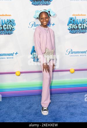 New York, Stati Uniti. 12th Nov 2022. Summer Daney partecipa alla prima di Blue's Big City Adventure a Regal Union Square (Foto di Lev Radin/Pacific Press) Credit: Pacific Press Media Production Corp./Alamy Live News Foto Stock