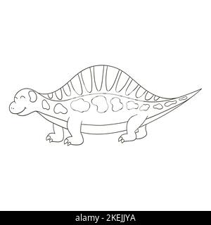 Dinosauri del periodo giurassico. Illustrazione in stile disegnato a mano. Disegni da colorare per il vostro disegno. Icona, perno, adesivo. Dinosauro Illustrazione Vettoriale