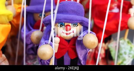 marionette di clown carino per bambini Foto Stock