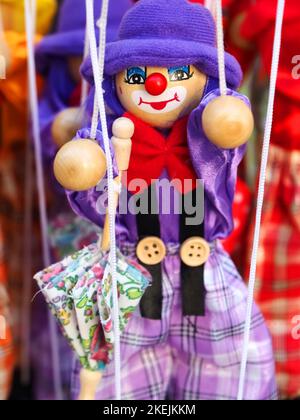 marionette di clown carino per bambini Foto Stock