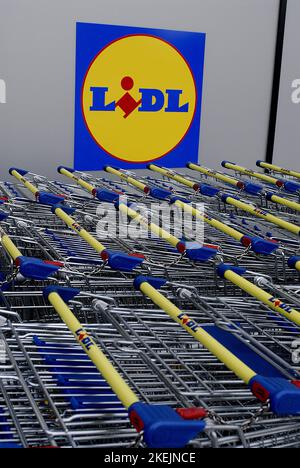 DANMARK/DANIMARCA. Negozi danesi al mercato della drogheria Deucteh ching lidl nella capitale danese. /Sett. 18, 2008 (Photo.Francis Joseph Dean/Dean Pictures) Foto Stock