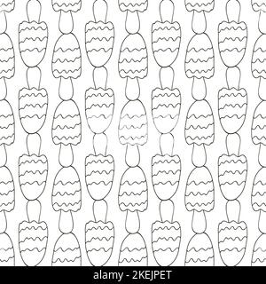 Funghi di fata rossi. Illustrazione in stile disegno a mano. Modello senza giunture per cucina, ristorante Illustrazione Vettoriale