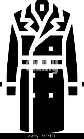 trench outerwear maschio glyph icona figura vettoriale Illustrazione Vettoriale