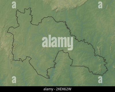 Savanes, distretto della Costa d'Avorio. Mappa di altitudine colorata con laghi e fiumi Foto Stock