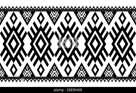 Grafica geometrico con motivi etnici senza cuciture. Stile etnico tessuto colorato senza cuciture. Design per sfondo,carta da parati,tessuto,tappeto,ornamenti,decorazione, Illustrazione Vettoriale