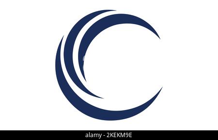 C logo forma lettera luna Illustrazione Vettoriale