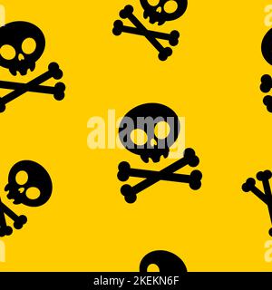 Segnali di pericolo per radiazioni e pericoli biologici su un modello giallo, senza cuciture di avvertimento Illustrazione Vettoriale