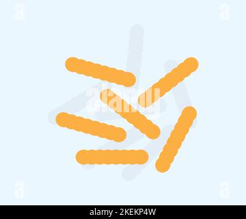 Batteri Streptococcus thermophilus logo design. Probiotici, Microbiota.Bifidobacterium. Batteriologia. Vettore di salute gastrointestinale. Illustrazione Vettoriale