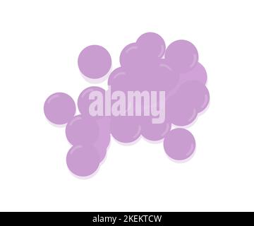 Staphylococcust aureus batteri infezione logo design. Disegno ed illustrazione del vettore delle malattie infettive resistenti agli antibiotici. Illustrazione Vettoriale