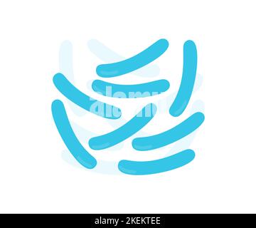 Logo Bifidobacterium o lactobacillus. Propionibacterium, lactobacillus, lactococcus, bifidobacterium, streptococcus thermophilus Illustrazione Vettoriale