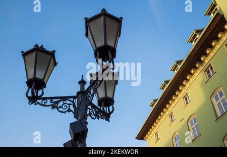 Dettagli architettonici nel centro storico di Cracovia, Polonia Foto Stock