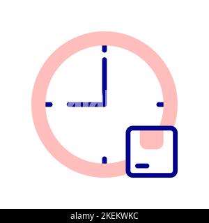 Icona tempo stimato di arrivo pacco, consegna pacco stimata. Illustrazione Vettoriale