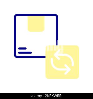 Restituzione del pacco, restituire le merci ordinate che non corrispondono all'ordine. Illustrazione Vettoriale