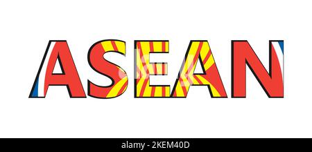 Illustrazione del vettore del logo ASEAN. Vertice ASEAN. Paesi ASEAN. Illustrazione Vettoriale