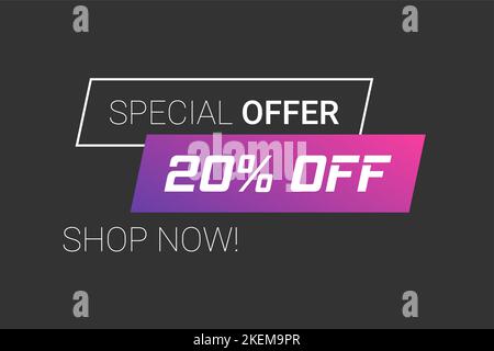offerta speciale 20% di sconto banner isolato Illustrazione Vettoriale