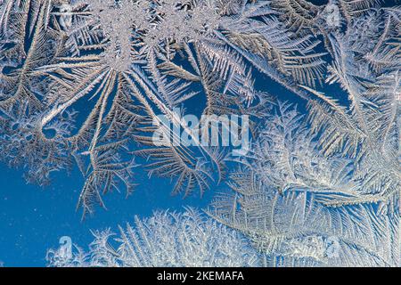 Gelo invernale, Greater Sudbury, Ontario, Canada Foto Stock