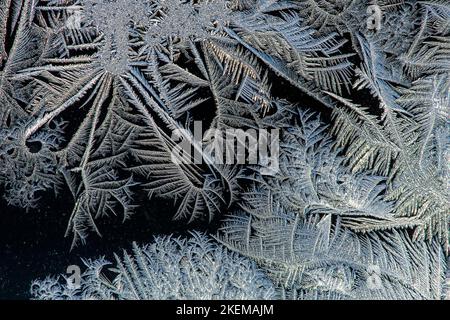 Gelo invernale, Greater Sudbury, Ontario, Canada Foto Stock